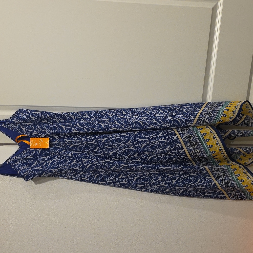 Magic Blue and Yellow Patterned Dress